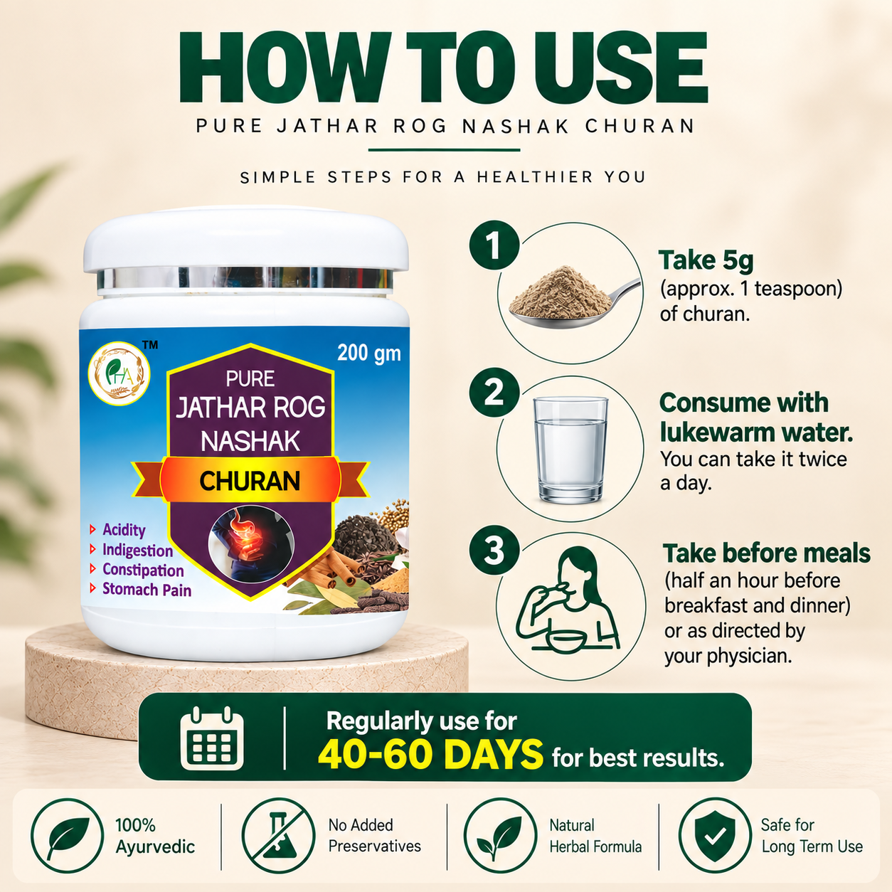 Jathar Rog Nashak Churan: Classic Ayurvedic Digestive & Gas Relief Powder