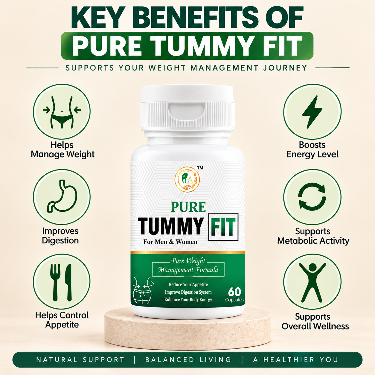 Pure Tummy Fit Capsule: Daily Appetite & Fat Metabolism Support
