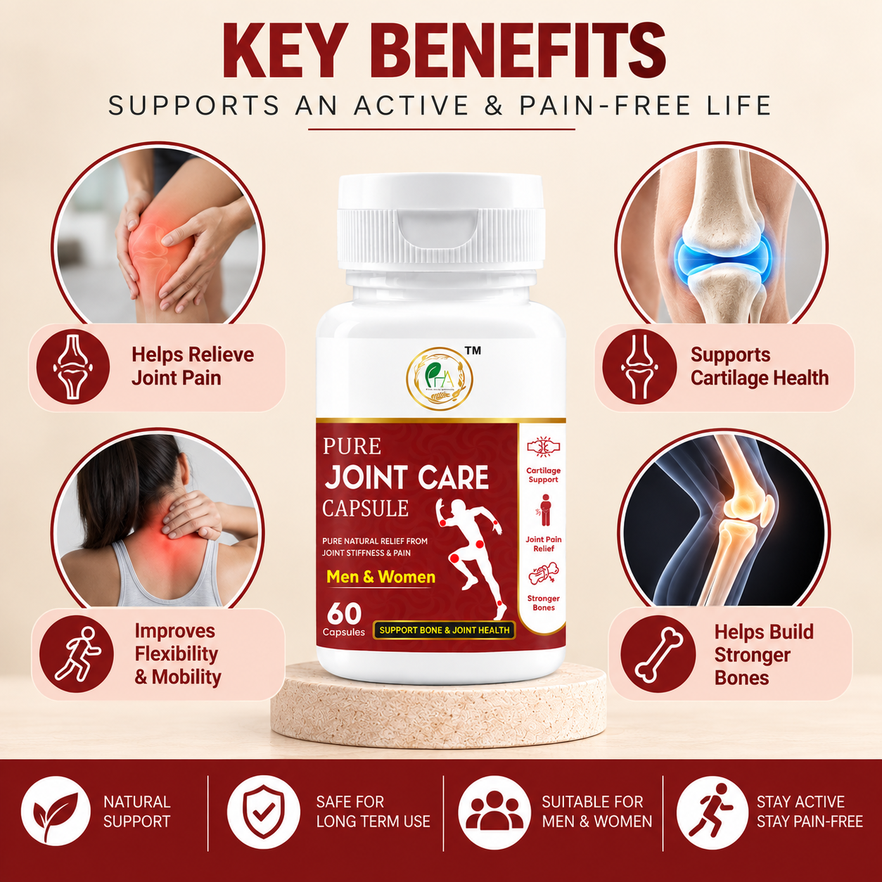 Pure Joint Care Capsule: Herbal Support for Joint Pain & Flexibility